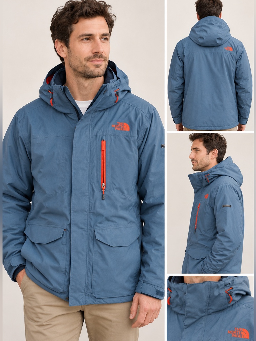 The North Face Men’s M HyVent Ski Snowboard Jacket Blue Orange